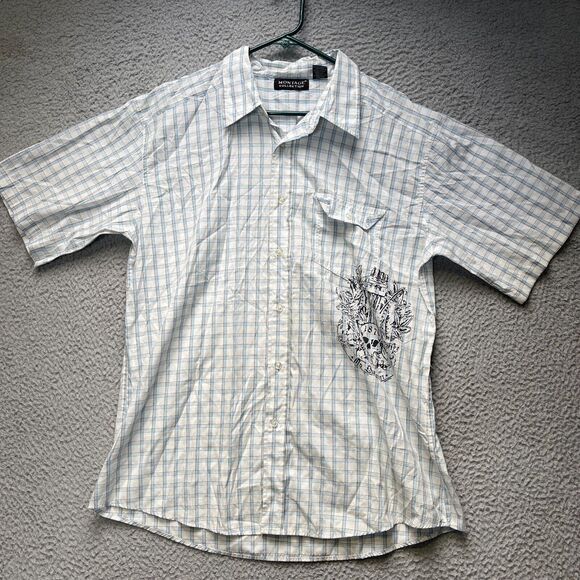 Montage Collection Shirt Mens XL Plaid Button Up Short Sleeve - Picture 1 of 16